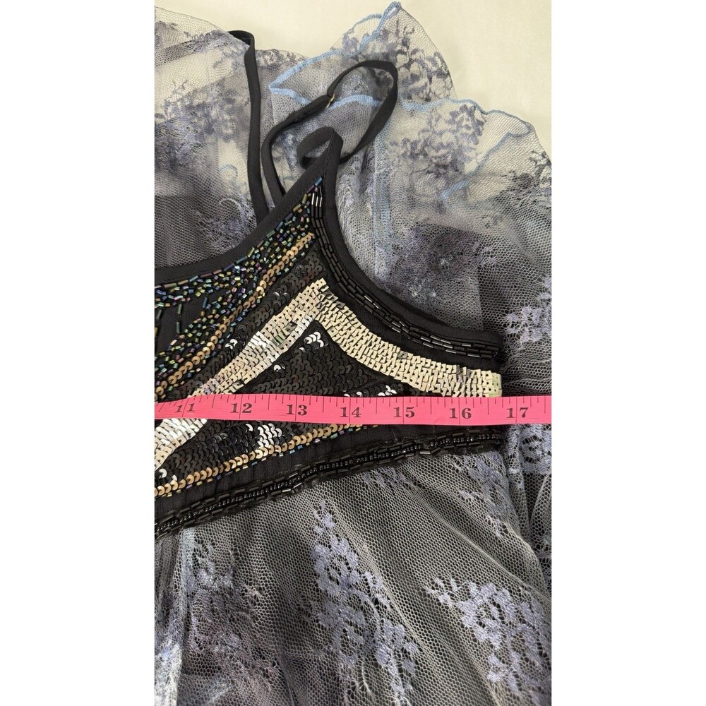 Ecote Black Blue Lace Beaded Babydoll Fairy Grunge Whimsigoth Size S.Made India - Picture 8 of 8